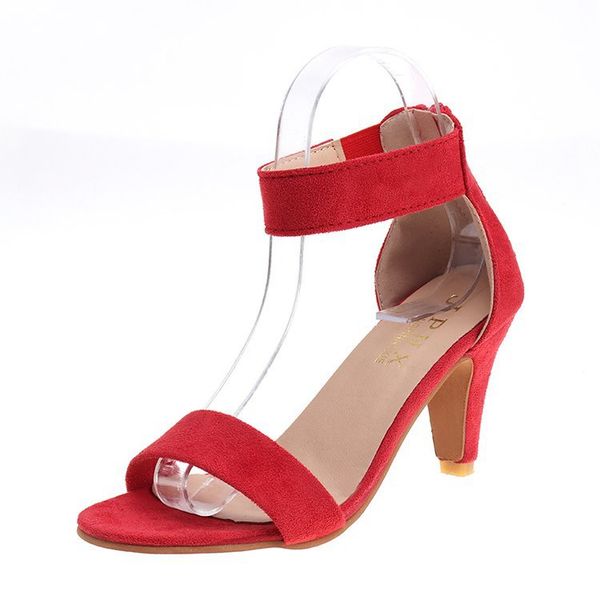

selling a- line sandals europe and america summer new style simple versatile semi-high heeled high heel shoes, Black