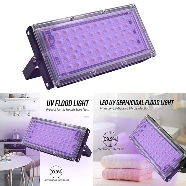 

50w led flood light uv germicidal lamp home uv lights uvc sterilizer ultraviolet disinfection lamp spotlight outdoor garden floodlight