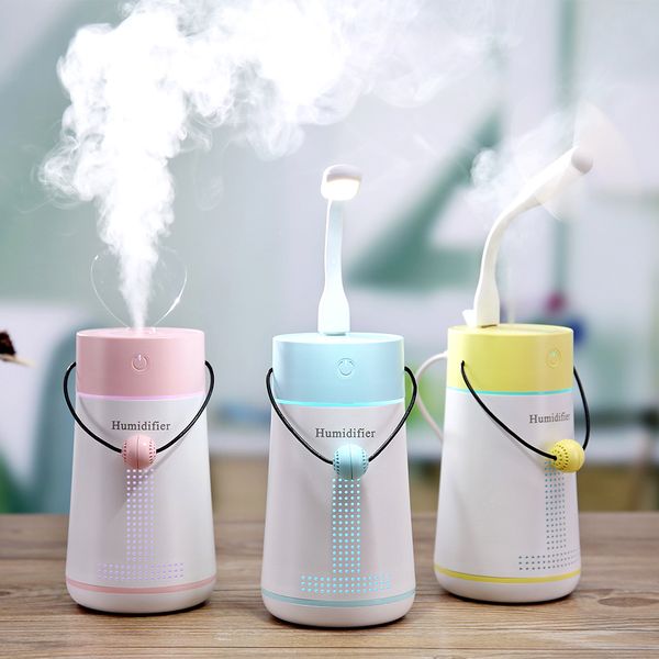 

250ml usb aromatherapy fogger air humidifier essential oil diffuser with led light fan mirror message board 5 in 1 for car home