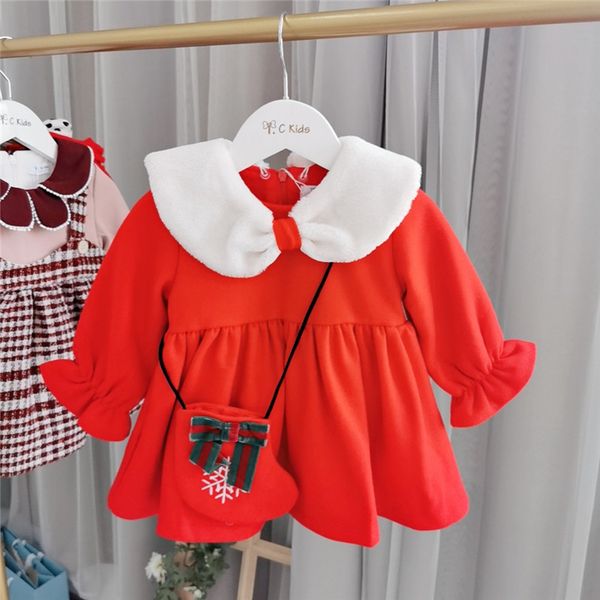 

girls dress christmas baby girls dresses long sleeve red infant dresses, Red;yellow
