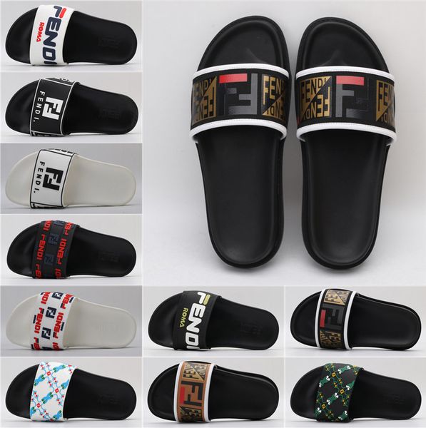 

gg designer shoes black rubber color web slide sandal luxury sandals slippers beach causal fashion brand slipper fendi 20 oiue4