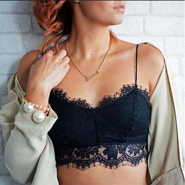 

2020 fashion casual women lady lace strap bras tube chest wrap bandeau underwear black white hot, Red;black