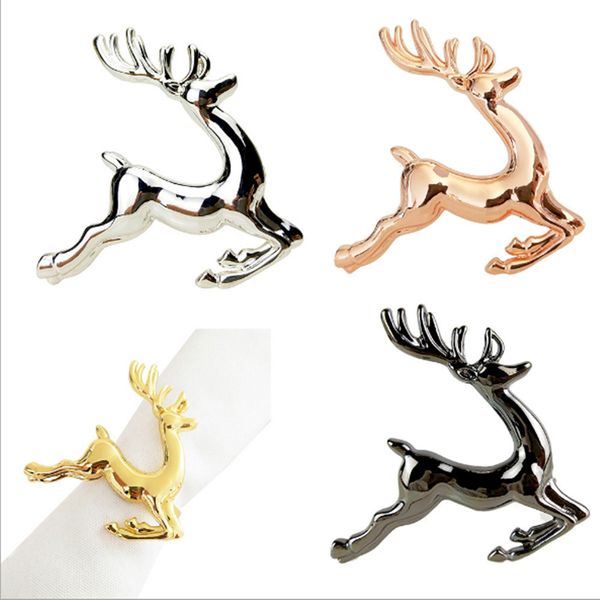 

12pcs/lot shseja christmas deer napkin rings silver gold alloy napkin buckle buckle l wedding party table decoration
