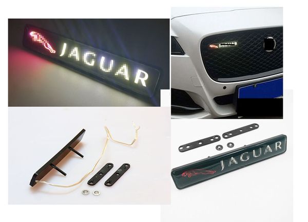 

car front bumper grille auto emblem luminescent badge sticker for jaguar led light