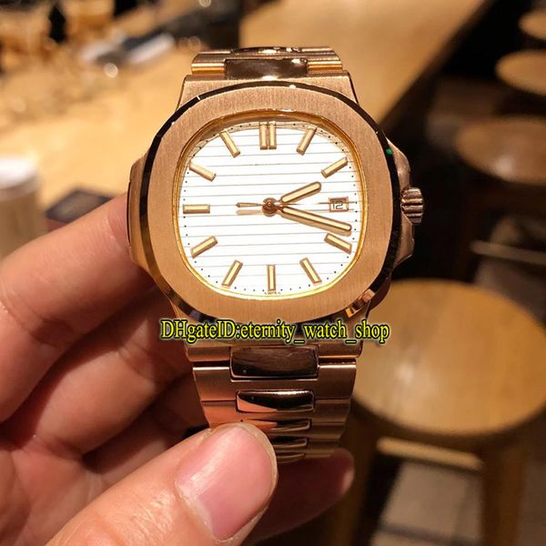 

new version sport nautilus 5711 1r-001 white dial cal.324 sc automatic 7118/1200r-001 mens watch rose gold case sapphire luxury watches, Slivery;brown