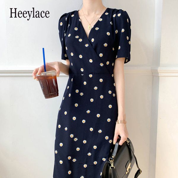 

chic retro women summer dress 2020 casual floral print dress bandage elegant dresses short sleeve female, Black;gray