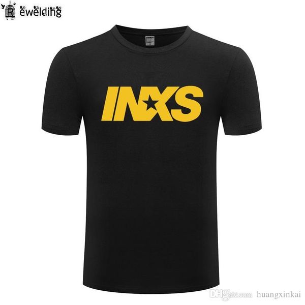 

рок inxs письмо printed мужчины футболка hip hop футболки мужчин хлопка с коротким рукавом мужской tshirt streetwear tee shirt homme смешной, White;black