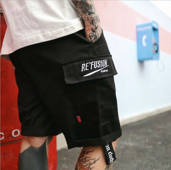 

2020 new tide brand street skateboard relaxed summer knee length shorts khaki pants