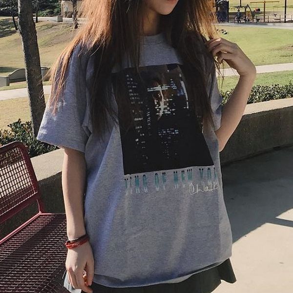 

19ss box logo кристофер уокен король нью-йорк ти-стрит короткие рукава футболки мода повседневная мужчины женщины конструктор hip hop футбол, White;black