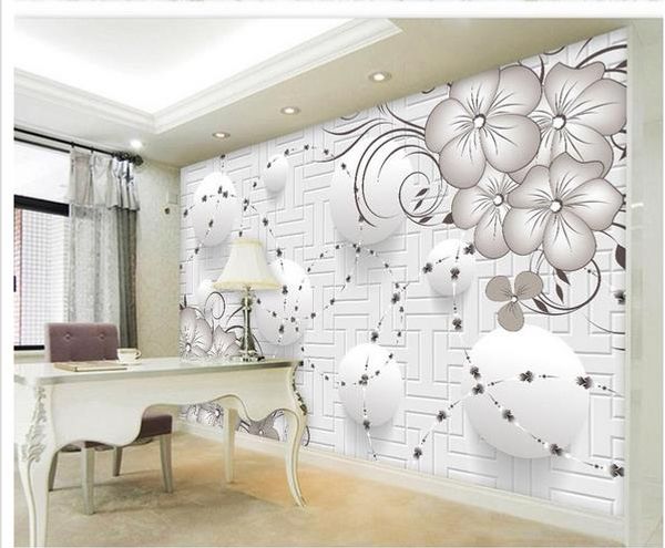 

3d sleek minimalistic flower background mural 3d wallpaper 3d wall papers for tv backdrop