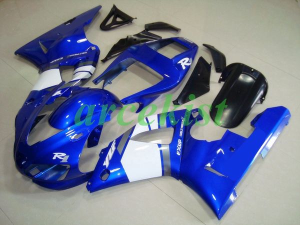 

4 gifts new abs motorcycle full fairings kits fit for yamaha yzf r1 1998 1999 98 99 body set custom blue white bright