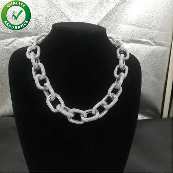 

iced out chains designer necklace mens hip hop jewelry luxury men diamond necklace chain cuban link rapper fashion bling statement charms, Silver