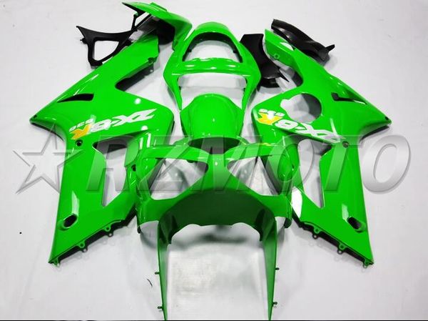 

4 gifts new abs motorcycle fairings set fit for kawasaki ninja zx-6r zx6r 2003 2004 03 04 636 bodywork set bright green