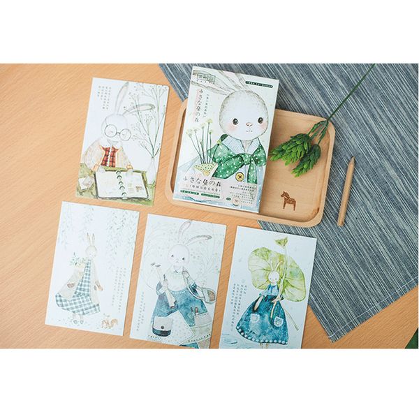 

30pcs kawaii wedding invitations postcard birthday letter paper forest postcards gift message cards set gift card