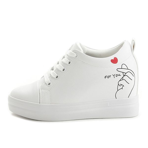 

wedges sneaker women casual shoes platform white shoes woman sneakers comfort 6cm high heels sneakers fur zapatillas mujer plataforma, Black