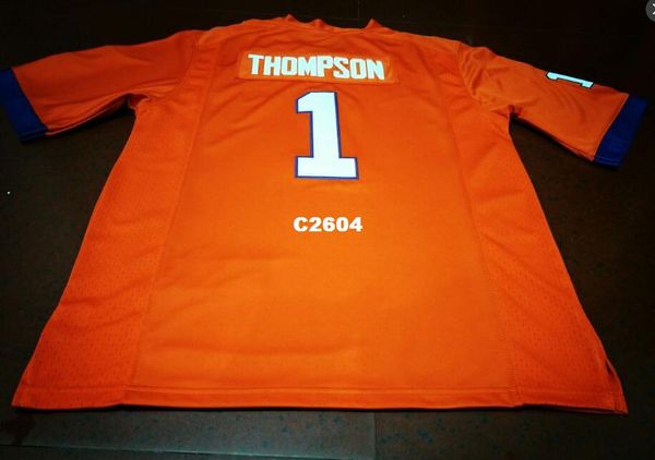 

men clemson tigers #1 trevion thompson orange white college jersey or custom any name or number jersey, Black;red