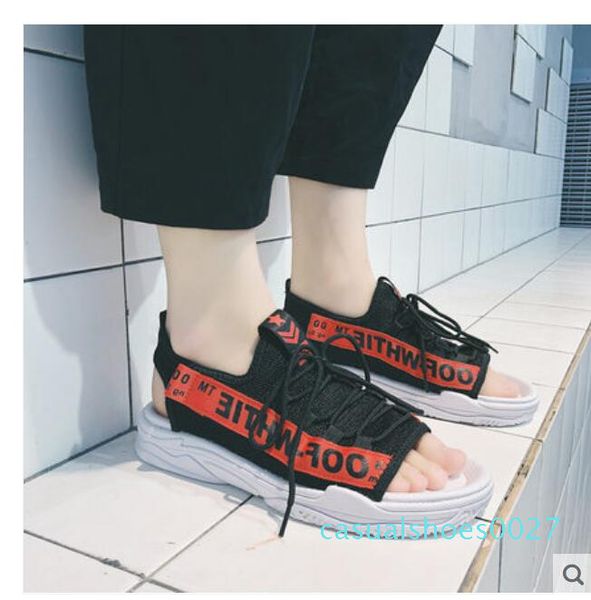 

2020 brand designer summer flats women sandals women casual platform gladiator beach sandals shoes women breathable walking sandals c27, Black