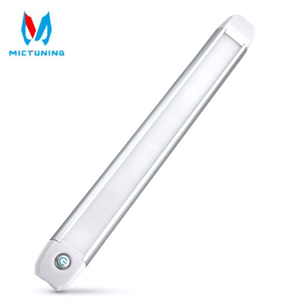 

mictuning 17 inch car interior led light bar 48 led 24w white light tube with touch switch for rv van truck lorry camper caravan