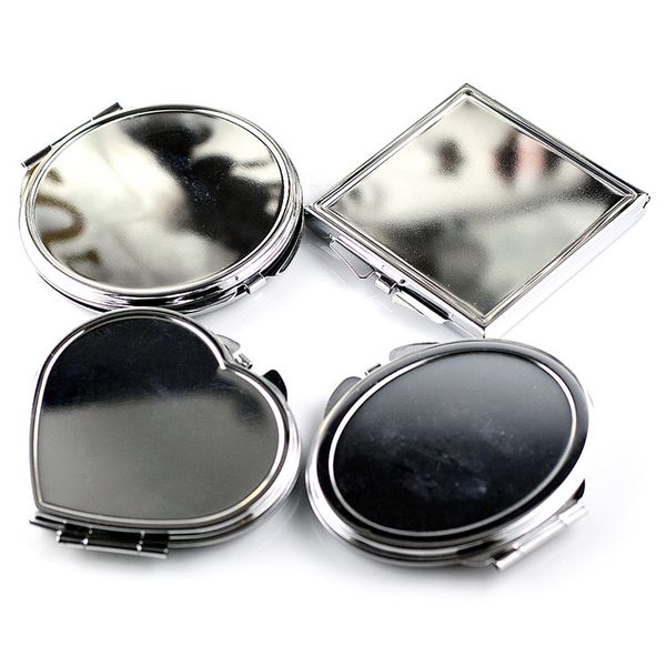 

mini makeup mirror compact stainless steel metal cosmetic pocket mirror various shapes portable folding mirrors for makeup tools