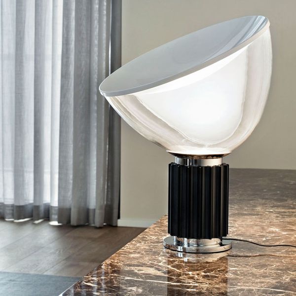 candeeiro de mesa de luxo criativo nórdico luz iluminação moderna transparente sombra de vidro transparente suporte de base de metal prata cor preta