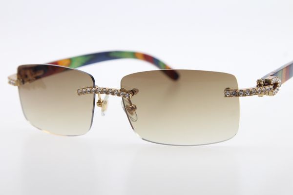 

2020 оптовая алмаз rimless павлин вуд очки мужчины камень мужской wooen дизайнерские очки brown lens горячие открытом воздухе вождения очки, White;black