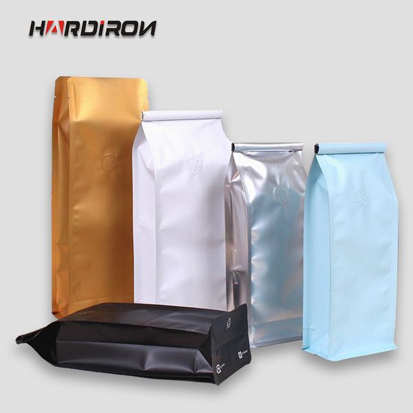 

color half-pound aluminum foil with breathable valve standing bag coffee recloseable gas valve pouch