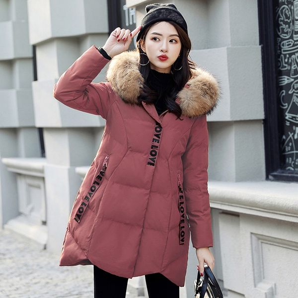 

faux fur coats women long sleeve hooded neck zipper button plus size casual female outwear warm down jacket thick parkas#j30, Black