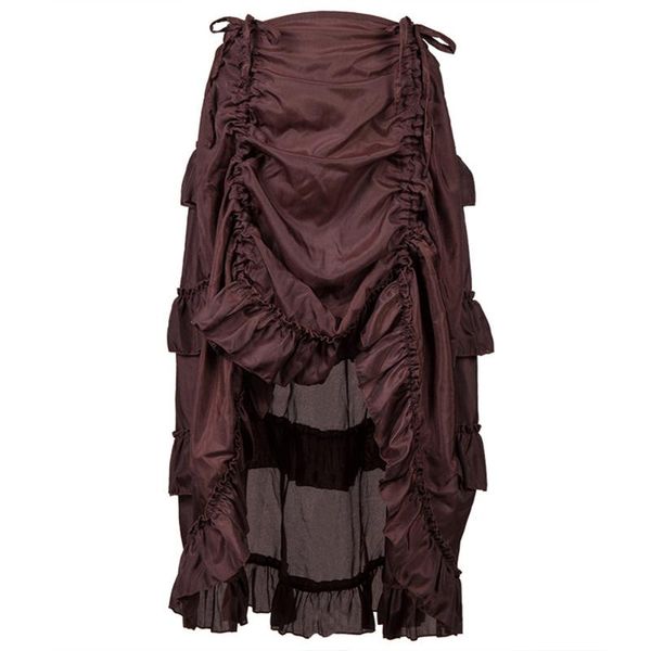 

medieval victorian punk vintage skirts womens long maxi steampunk midi gothic skirt lace high waist pleated skirt plus size, Black
