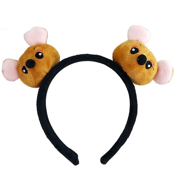 

plush animal mouse rat hair hoop children headband hair accessories for birthday party cosplay carnival headwear, Slivery;white