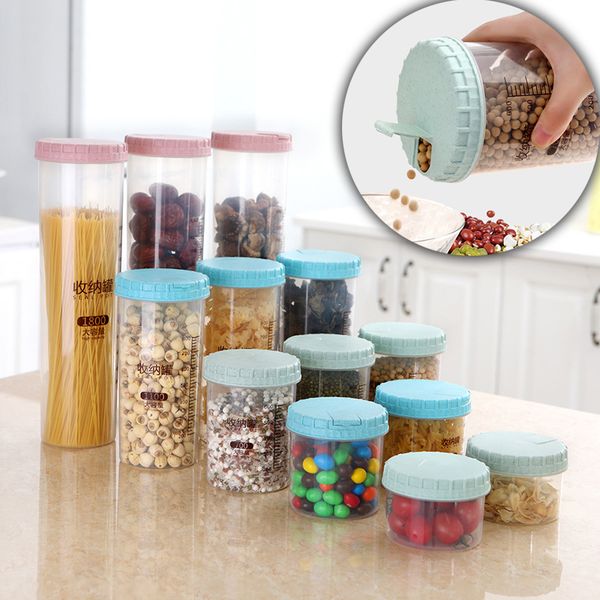 

convenient cover sealing storage tanks plastic thick storage bottle boxes kitchen tools home organization jars