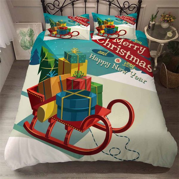 

helengili 3d bedding set christmas print duvet cover set bedcloth with pillowcase bed home textiles #yc-229