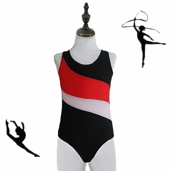 

купальник для гимнастики балет танец цветок полые боди девочка мальчик производительности одежда спортивные платья катание на коньках танцы, Black;red