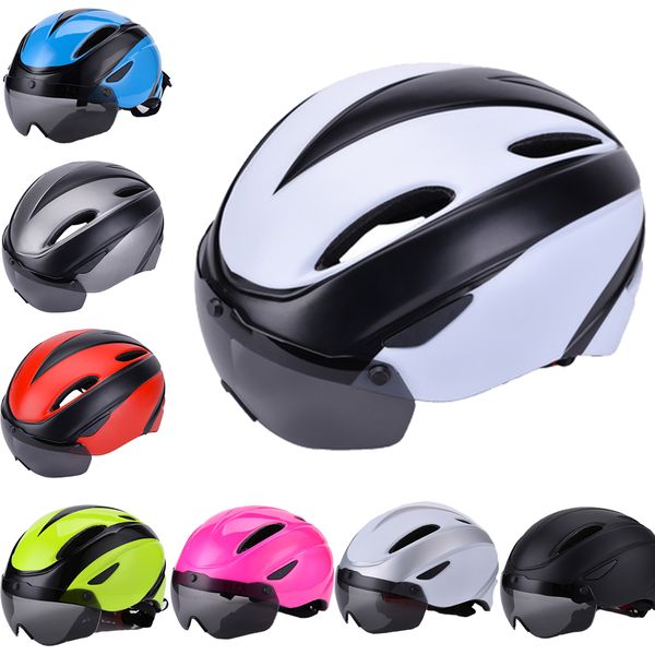 

bicycle helmets mtb man and women breathable eps+pc cover bike road helmet cycling with magnetic goggles lens removable unisex