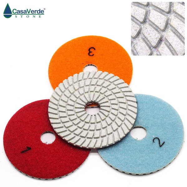 

dc-w3pp02 4 inch 100mm wet use of 3 step diamond polishing pads for marble and granite