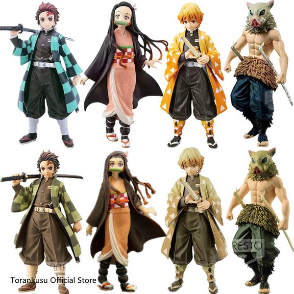 

kimetsu no yaiba demon slayer zenitsu nezuko tanjirou inosuke pvc action figure anime demon slayer figurine toy t200704