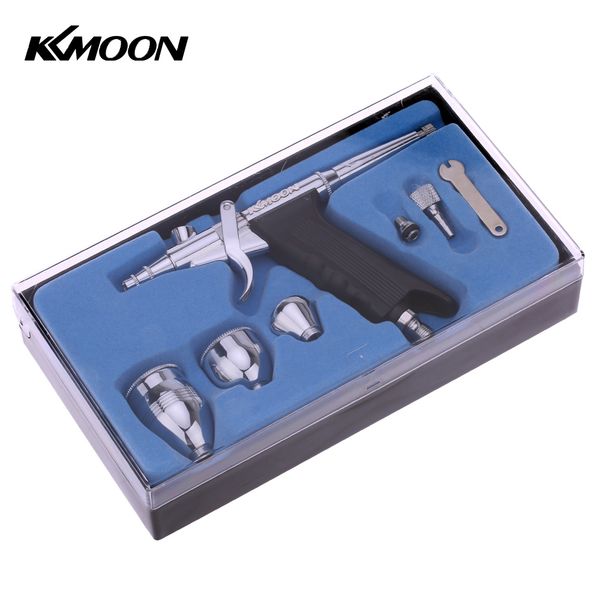 

kkmoon professional double action pistol trigger airbrush set with 3 cups for art painting tattoo manicure spray model air brush