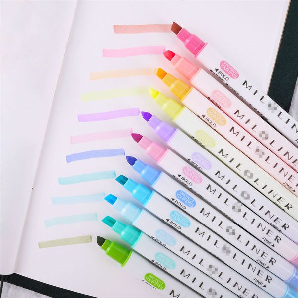 

highlighter pen planner notebook marking highlighters for school colored pens cute, Black;red