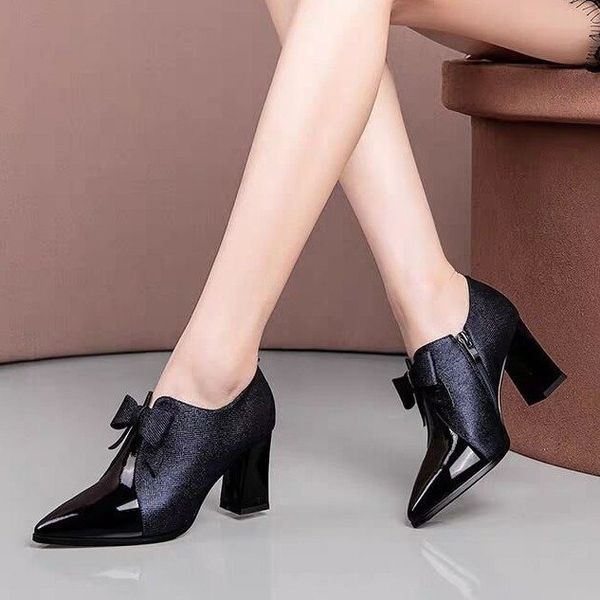

women's rubber boots fashion womens shoes 2019 boots-women zipper booties ladies rain punk med pointy large size high heel, Black