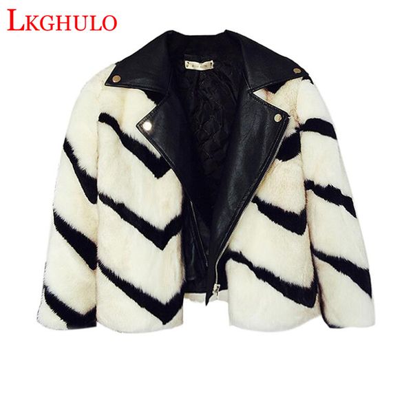 

elegant faux fur coat women 2018 autumn winter warm soft zipper faux fur jacket female plush overcoat casual outwear w488, Black