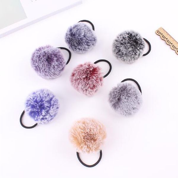 Fashion Downy Hair Clip Circle Ring Girls Hairpin Candy Colors