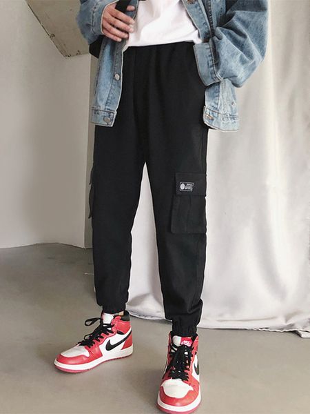 

fleece pants, overheated leisure pants, fashion relaxed korean version, ins, Black