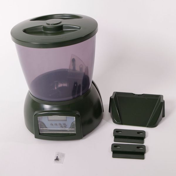 

pff-01 4.25 liter lcd display pond automatic fish feeder fish pond feeder feeder grass green