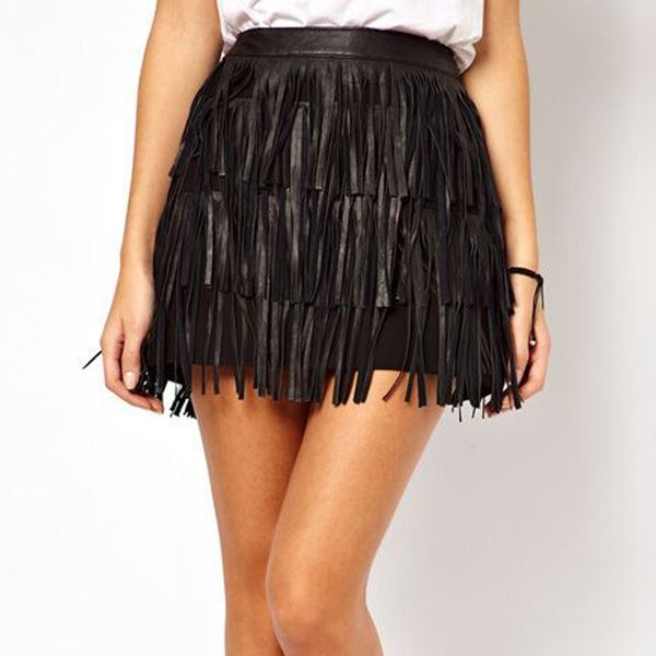 

fashion women holiday summer skirt zipper tassel high waist stage party mini skirt female skirts faldas mujer moda 2019 new, Black