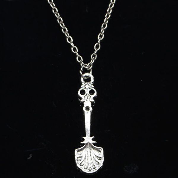 

20pcs new fashion necklace 33x8mm kitchen spoon silver pendants short long women men colar gift jewelry choker