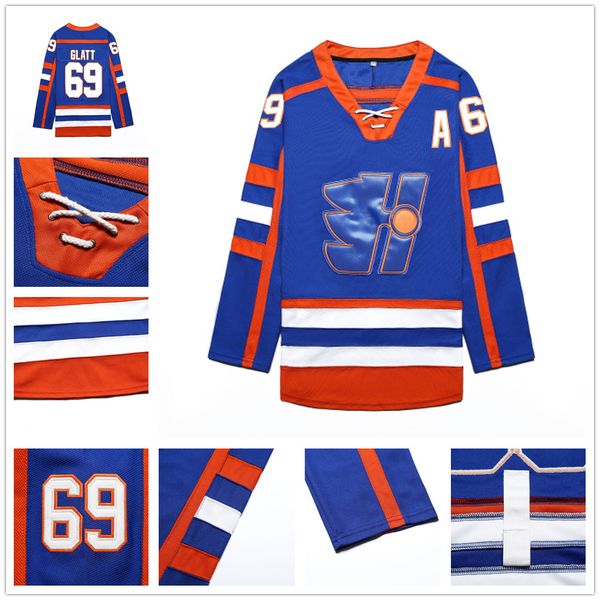 

дуга «бандит» glatt 69 orangetown убийцы хоккей джерси 70 goon трикотажных синий s-xxxl номер пользовательского любое имя, Black