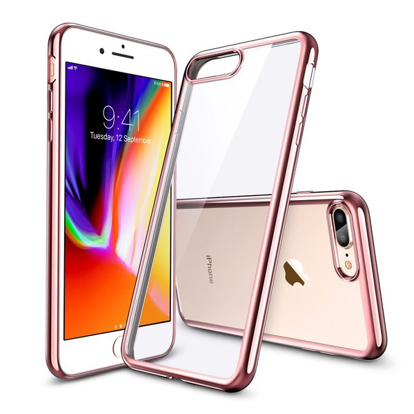 Für iPhone 8 Plus Hülle Ultradünne, schlanke, galvanisierte, weiche TPU-Schutzhülle für iPhone 8 8Plus