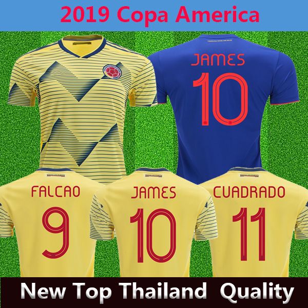 

Colombia copa america 2019 occer jer ey home yellow jame falcao thai away blue football uniform cami eta de futbol 11 cuadrado