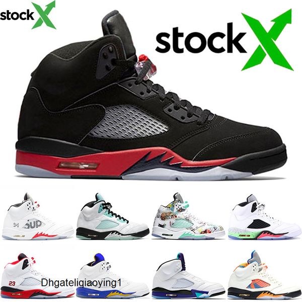 

bred stock x jumpman jordon basketball shoes 5 5s sup white island green youth sports wings pro stars international flight men designer, Black