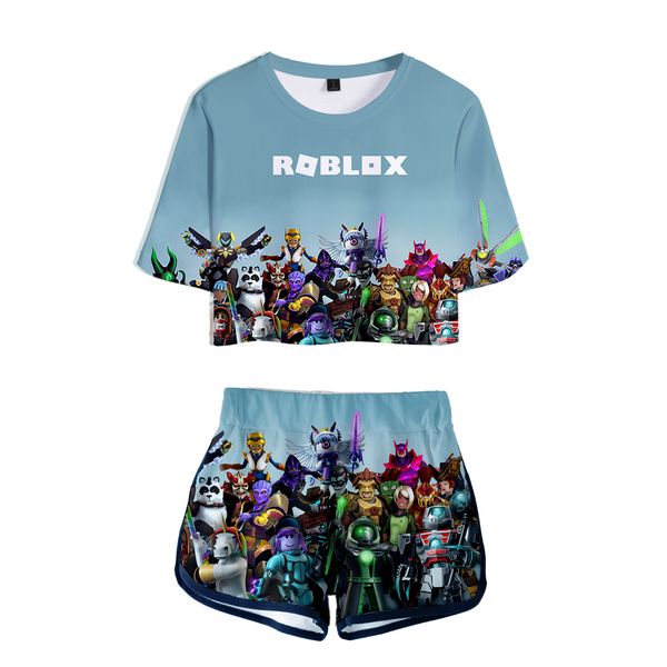 Roblox 2019 New 3d Fashion Sexy Two Piece Sets Soft T Shirt And - kpop t shirt roblox