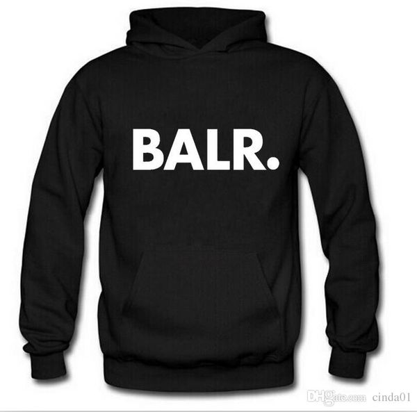 

men balr printed fleece hoodies spring autumn winter long sleeved hooded casual hip pop pullover punk mens sportswear sweatshirt, Black